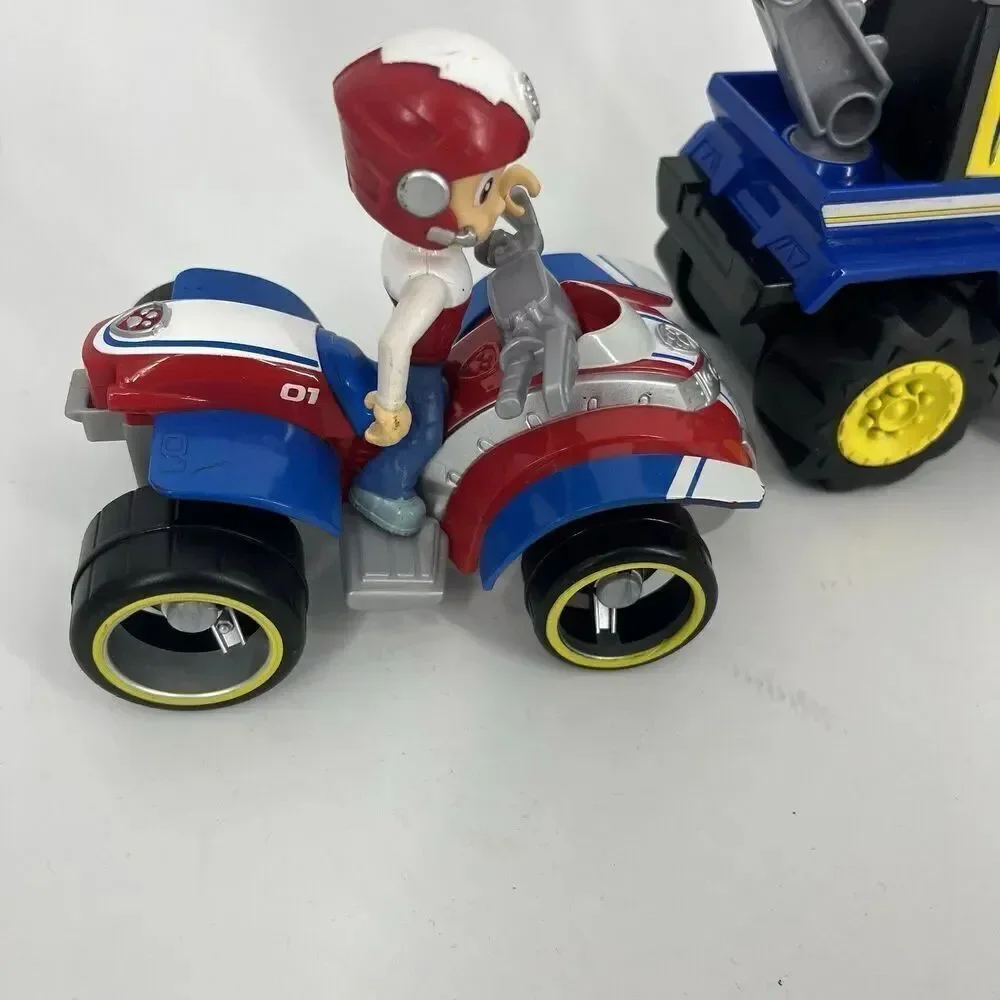 Paw Patrol Deluxe Vehicle Lot of 4 Chase Rocky Skye Ryder Action Figures Toy Set